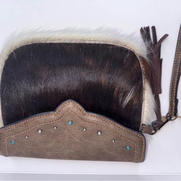 NWT Tony Lama Brown and Black Leather Women's Bag - Picture 3 of 6